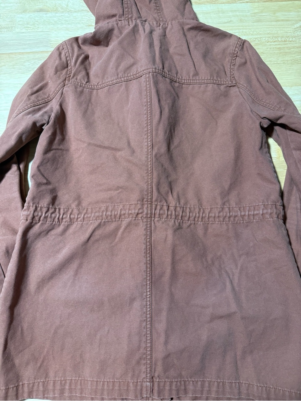 Forever 21 Women’s Burnt Orange Brown Utility Jacket Hooded Size Small - Picture 5 of 6